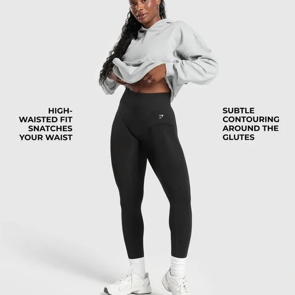 Black Women's Athletic Leggings - Picture 2 of 3